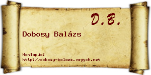 Dobosy Balázs névjegykártya