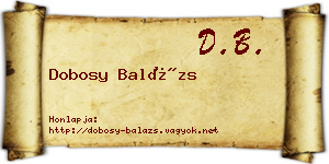 Dobosy Balázs névjegykártya