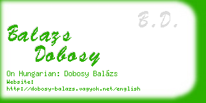 balazs dobosy business card